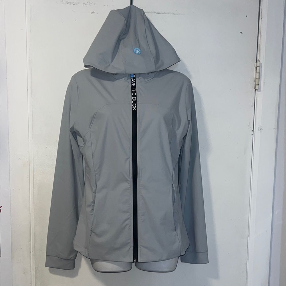 SAVE THE DUCK Light Grey Kathrine Rain Jacket Windbreaker-M NWT!